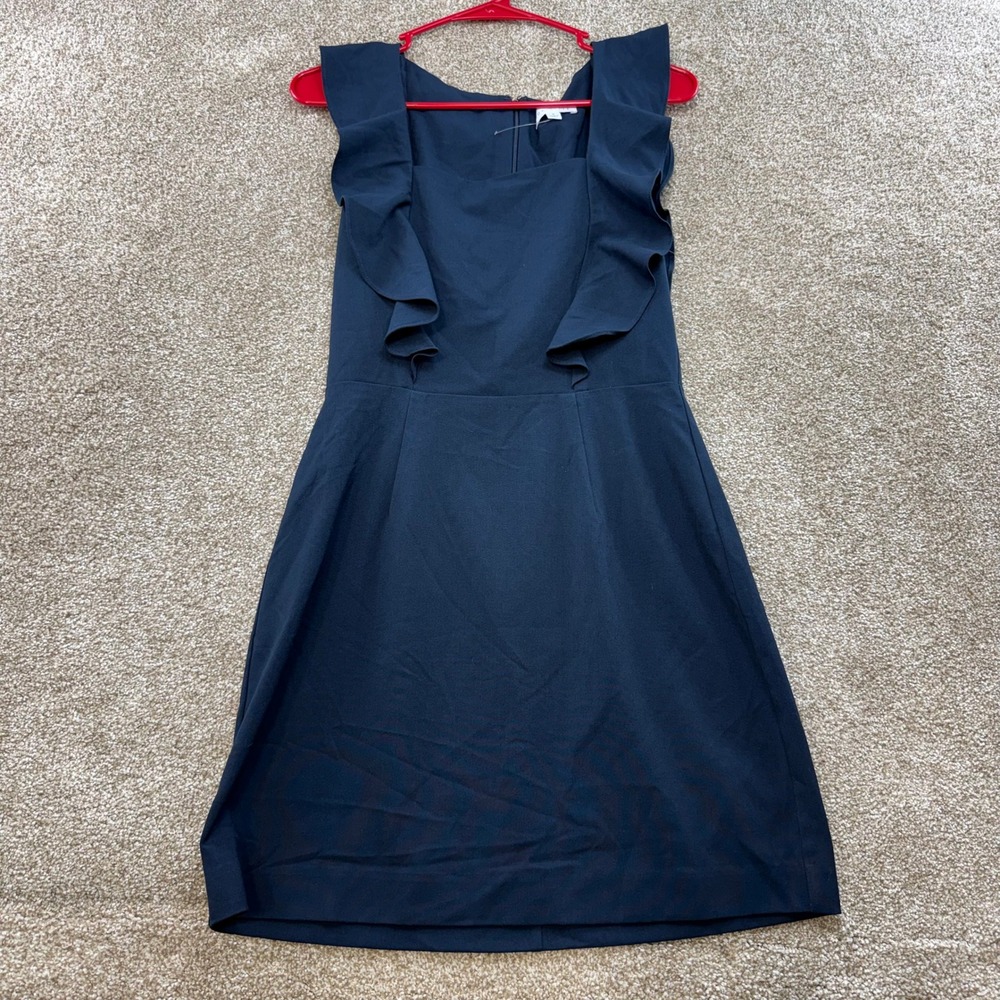 Socialite Womens Navy Blue Ruffle Square Neck Sleeveless Mini Dress S Cocktail